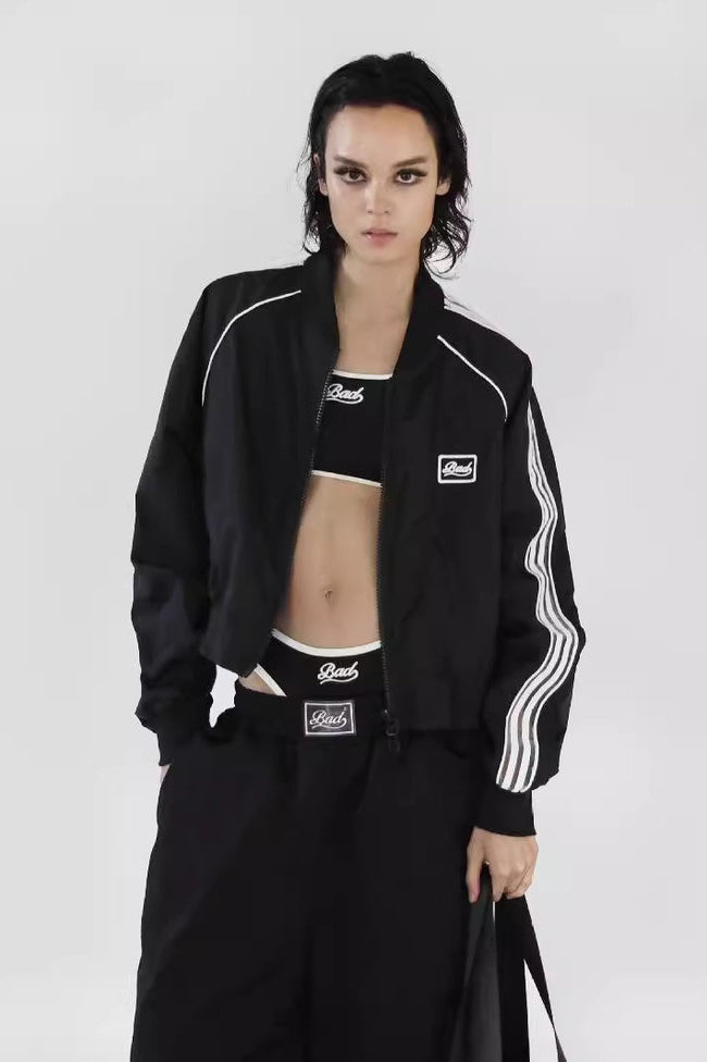 Embroidered Retro Bomber Jacket Black / S Main image