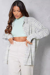 Plaid Long Sleeve Blouse