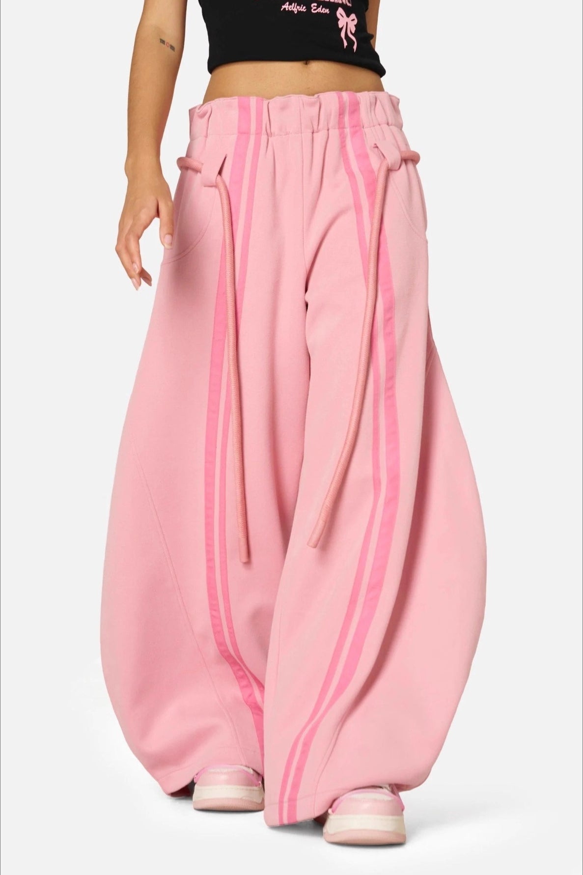 Tie Waist Relaxed Wide Leg Long Pants