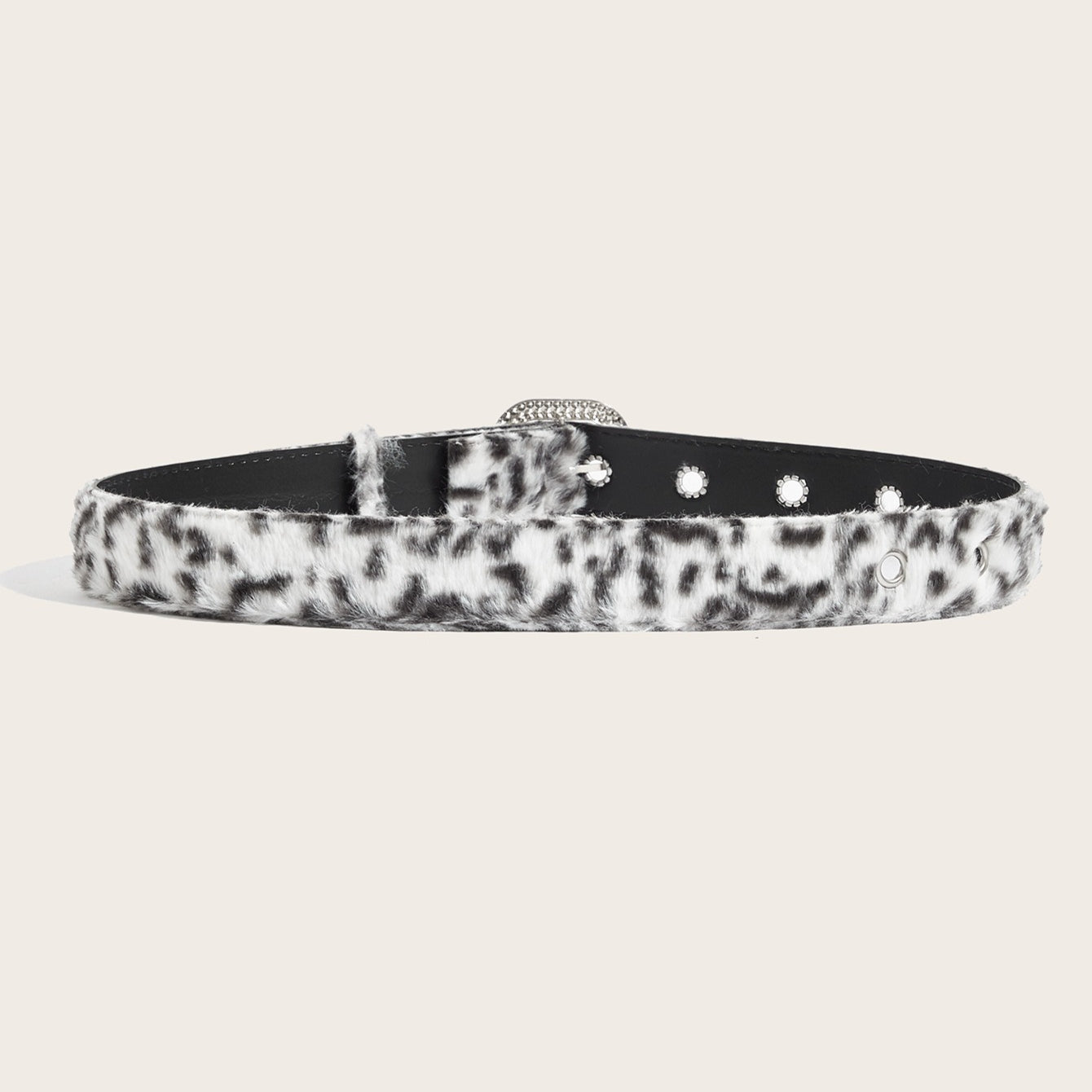 Leopard Soft Fabric Faux Fur Wide Belt