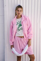 Lightweight Sherpa Casual Jacket Pink / S