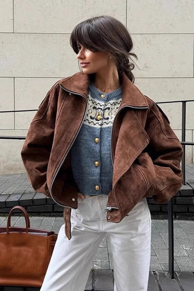 Loose Fit Brown Casual Jacket Secondary image
