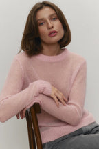 Mohair Round Neck Knit Top