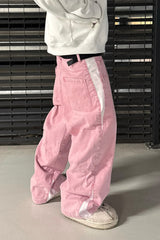 Vintage Washed Patchwork Wide Leg Trendy Jeans