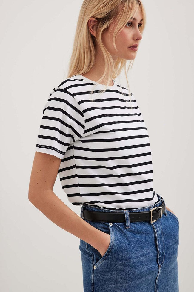 Striped Crew Neck Short Sleeve Tee Main image