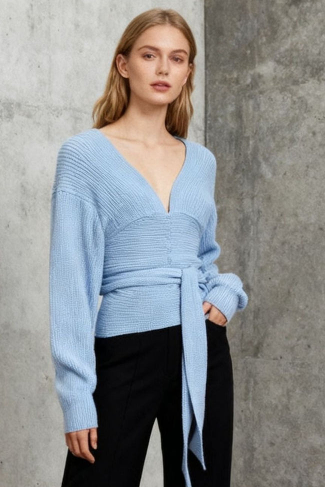 Slim Fit V-Neck Knit Top Main image