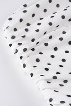Polka Dot Low Rise Ruffle Trim A Line Skirt