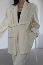 Belted Shoulder Detail Blazer