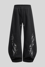 Tribal Graphic Baggy Barrel Leg Sweatpants