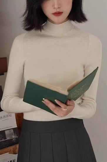 Wool Blend Mock Knit Top Main image