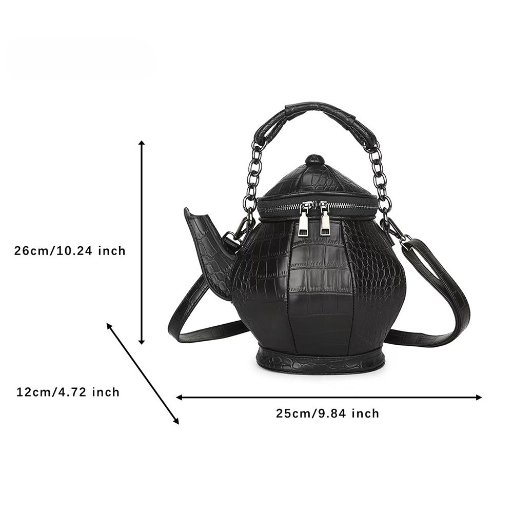 Fashion Teapot Shaped Stone Pattern Leather Gothic Personalized Bag