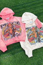 Rhinestone Graphic Zip Up Hoodie