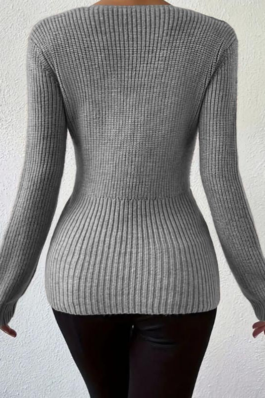 Ribbed Slim Fit Pullover Sweater