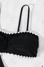 Black Bodycon Sexy Cutout Two Piece Swim Set