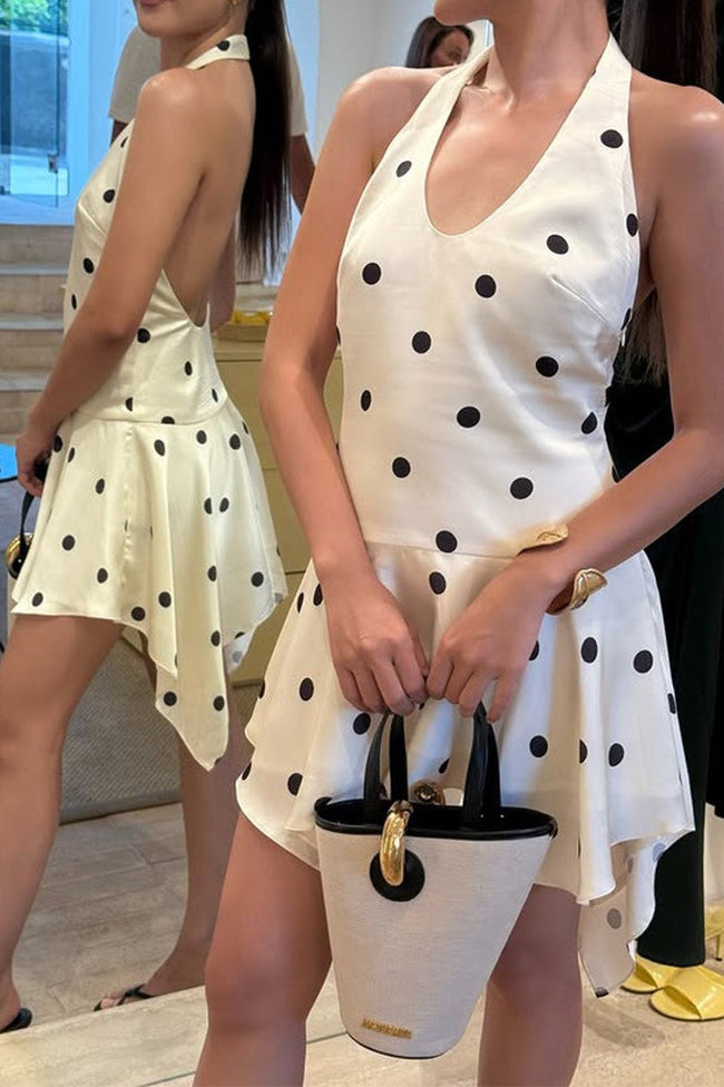 Halter C-Neck Backless A-Line Mini Dress Main image