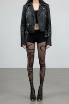 Black Snake Pattern Fishnet Tights