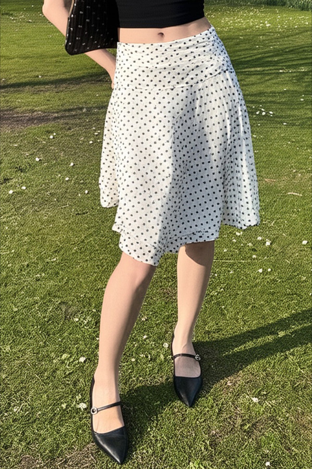 Polka Dot Mesh Layered Skirt Secondary image