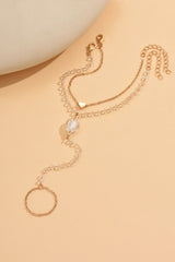 Minimalist Heart Pendant Finger Bracelet