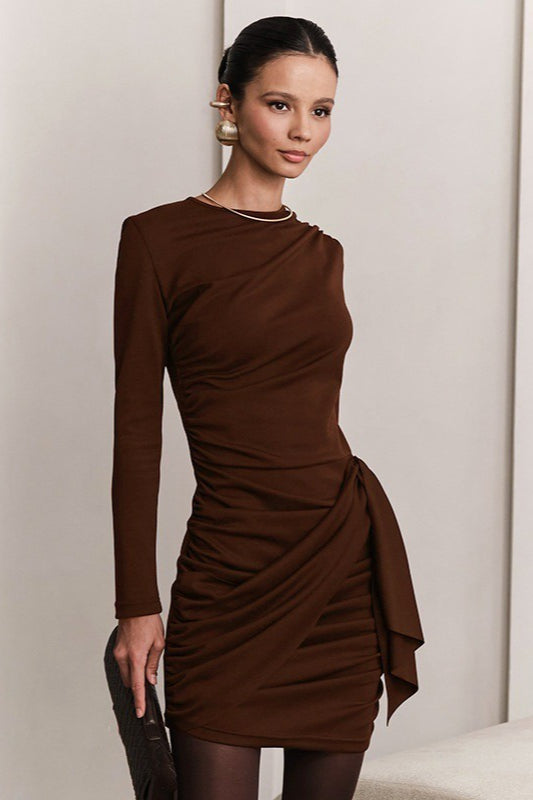Draped Side Ruching High Waist Cocktail Dress Secondary image