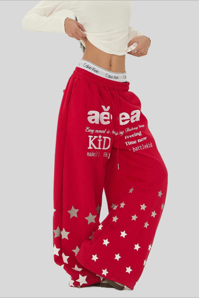 Star Typography Balloon Leg Sweatpants Main image