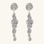 Long Round Pendant Metallic Earrings