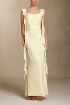 Elegant U Neck Sash Maxi Mermaid Prom Dress
