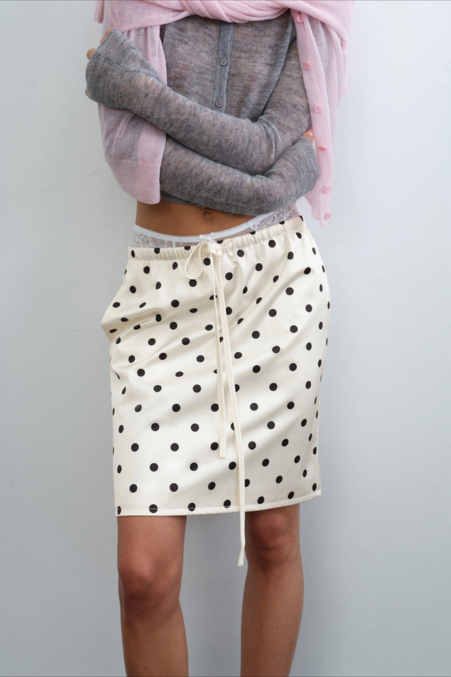 Drawstring Polka Dot Skirt Main image