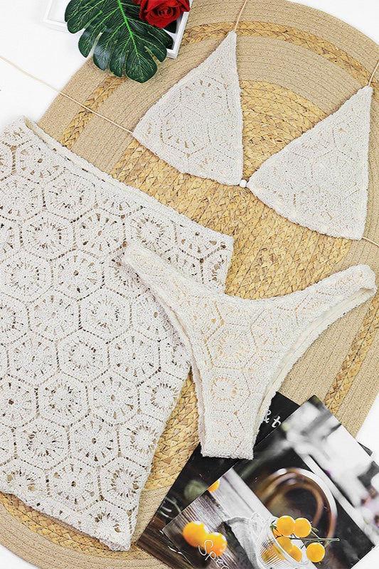 Chic Lace Halter Slim Fit Three Piece Swim Set Secondary image
