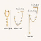Double Piercing Fringe Drop Earrings