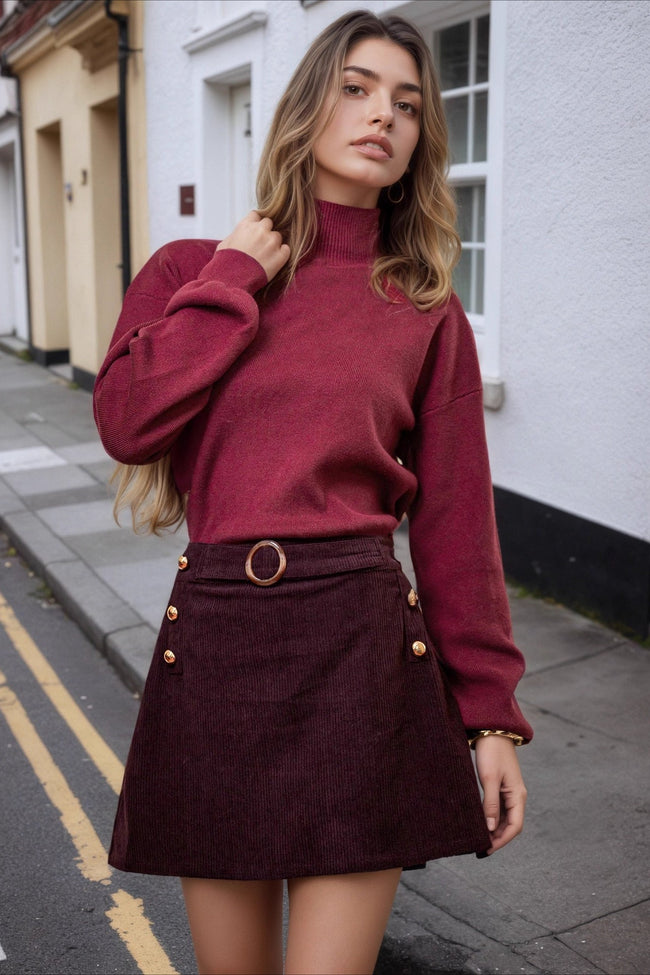 Corduroy A-Line Bodycon Skirt Main image