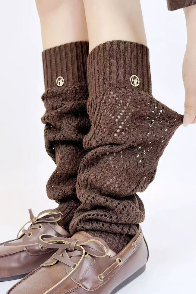 Lace Accented Cable Knit Leg Warmers Main image
