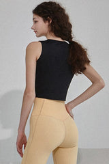 Sleeveless Cross Front Athletic Crop Top