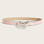 Denim Butterfly Buckle Beaded Statement Belt