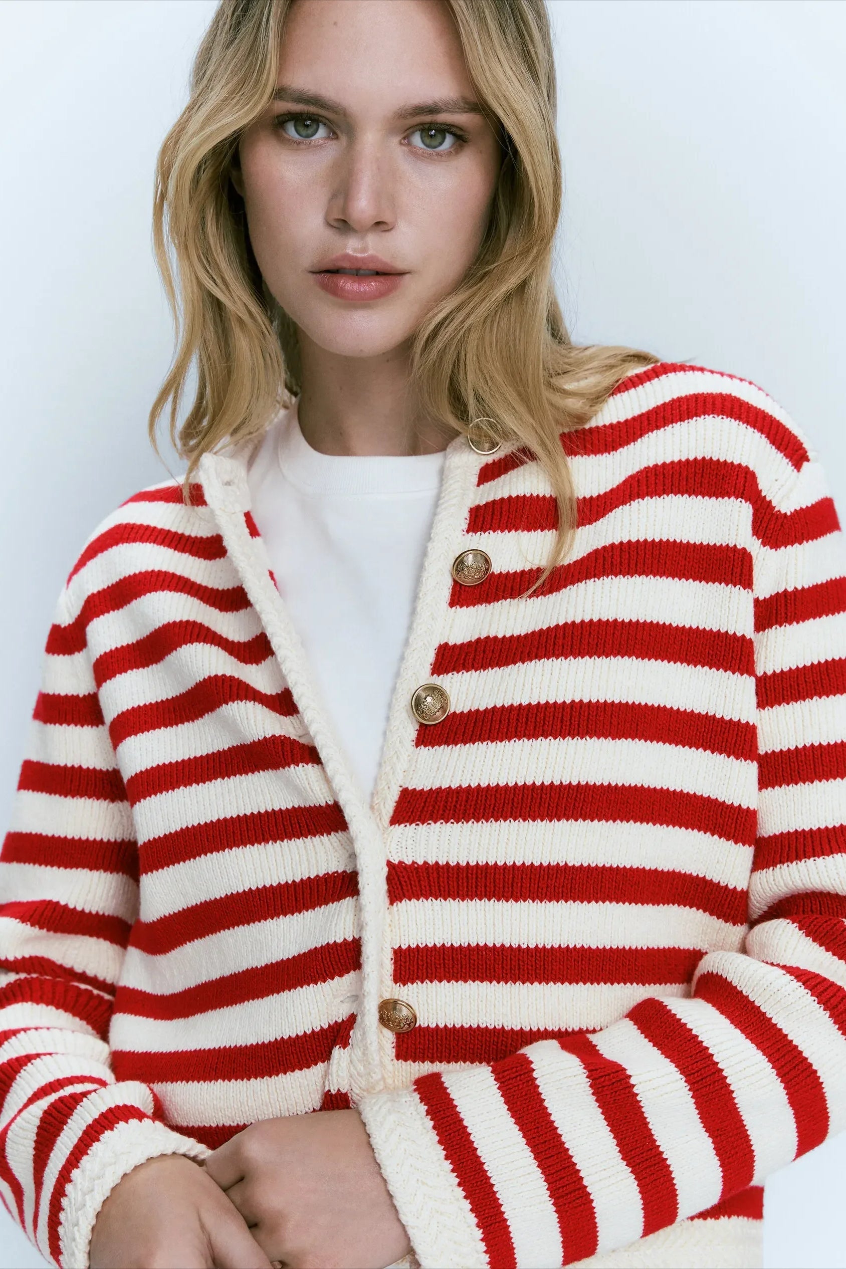 Classic Stripe Knit Cardigan Secondary image