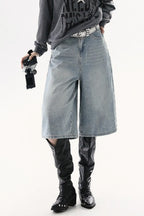 High Waist Cropped Wide Leg Vintage Jeans