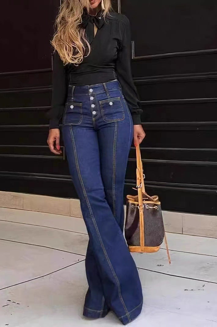 Stretch Slim Fit Flare Jeans Navy blue / S Main image