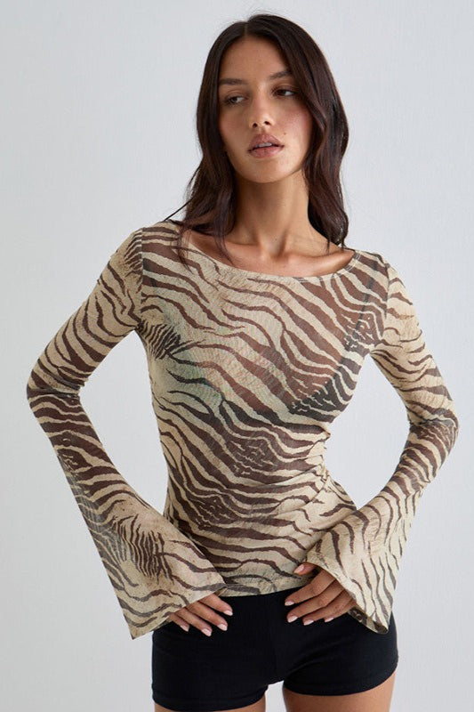 Animal Print Lightweight Loose Fit Short Sleeve Tee Secondary image