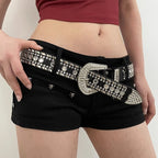 Y2K Chic Rhinestone Wide Waist Belt