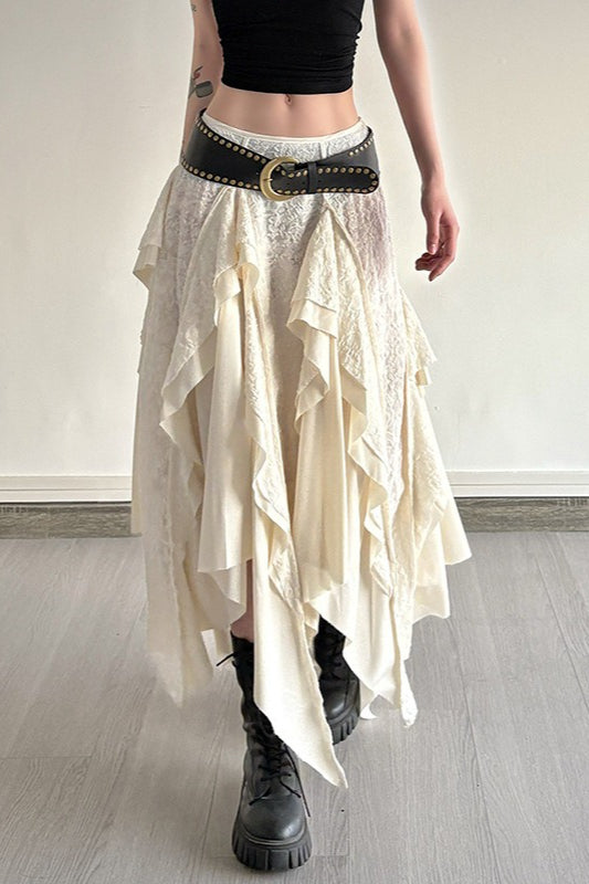 Vintage Asymmetrical Ruffle Boho Skirt Main image