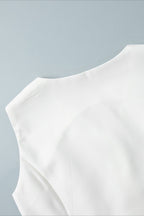 Casual V Neck Single Breasted Two Piece Vest Shorts Set