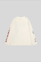 Distressed Face Graphic Waffle Long Sleeve Tee