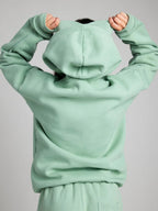Solid Eye Mask Hoodie Pants Two Piece Set