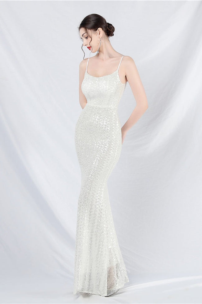 Elegant Sequin Cami Maxi Dress S / White Main image