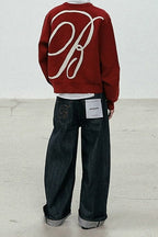 Casual Vintage Crew Neck Sweater
