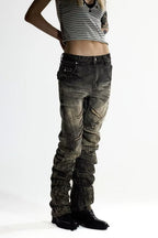 Stacked Wash Slim Flare Jeans