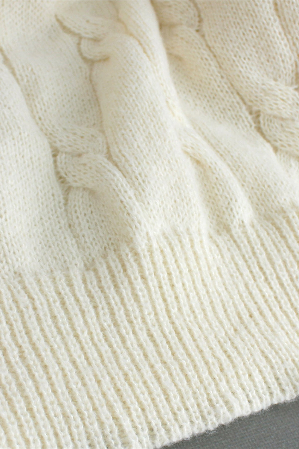 Solid Color Long Sleeve Cable Knit Sweater Dress