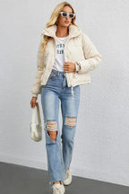 Short Stand Collar Puffer Coat coats