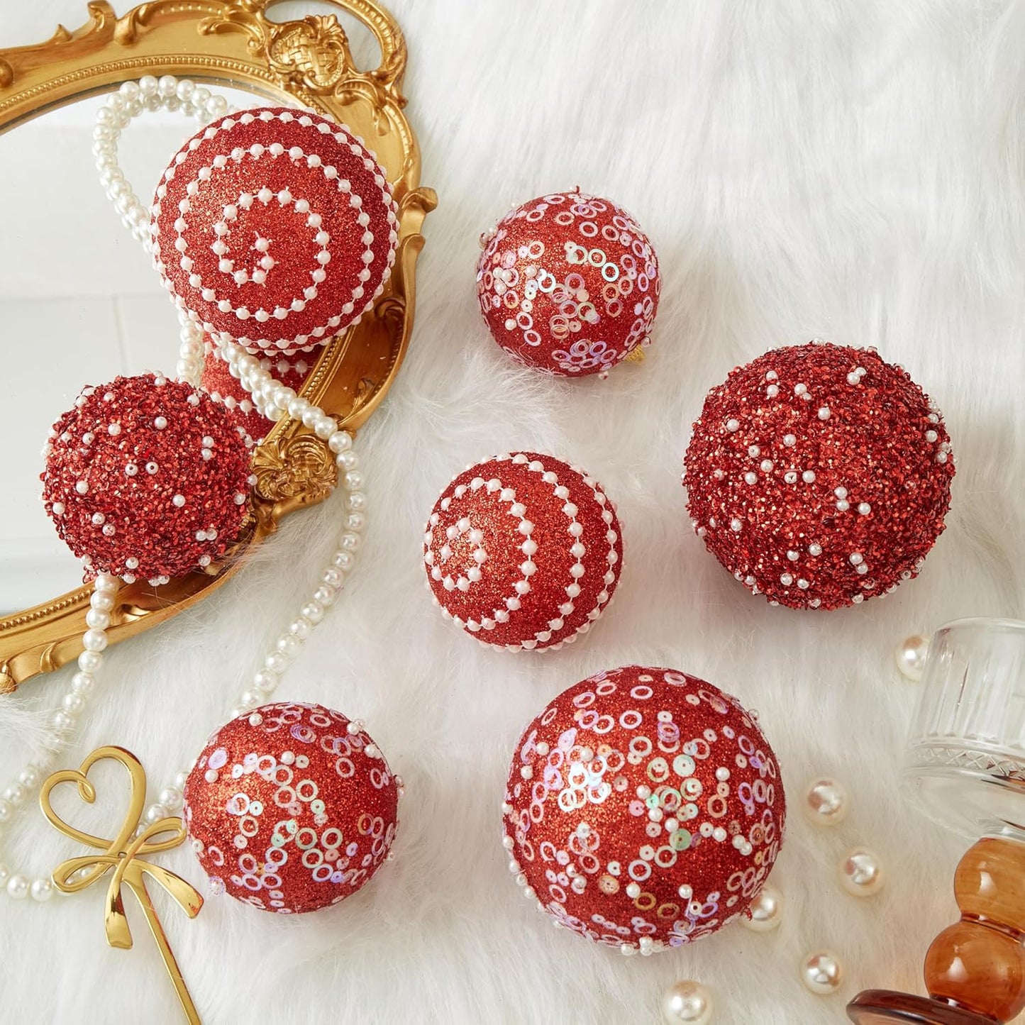 Shatterproof Red Christmas Ball Ornaments - Set of 12 - 70mm/2.76" - Holiday Party Decorations