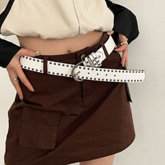 Y2K Punk Studded Wide Leather Belt