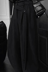 Chic Relaxed Fluid Ribbon Curved Pants